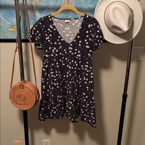 Sunday Best Navy Floral mini dress